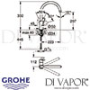 Grohe Bauloop Single-Lever Kitchen Sink Mixer Tap Dimensions